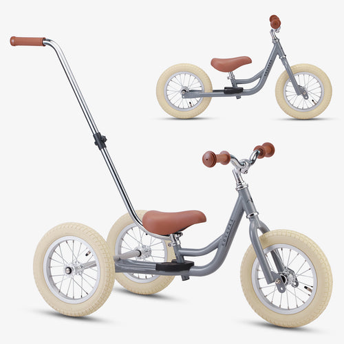 Køvapää 2-in-1 loopfiets grijs in driewieler- en tweewielerstand