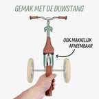 afneembare duwstang bij groene Køvapää 2-in-1 loopfiets