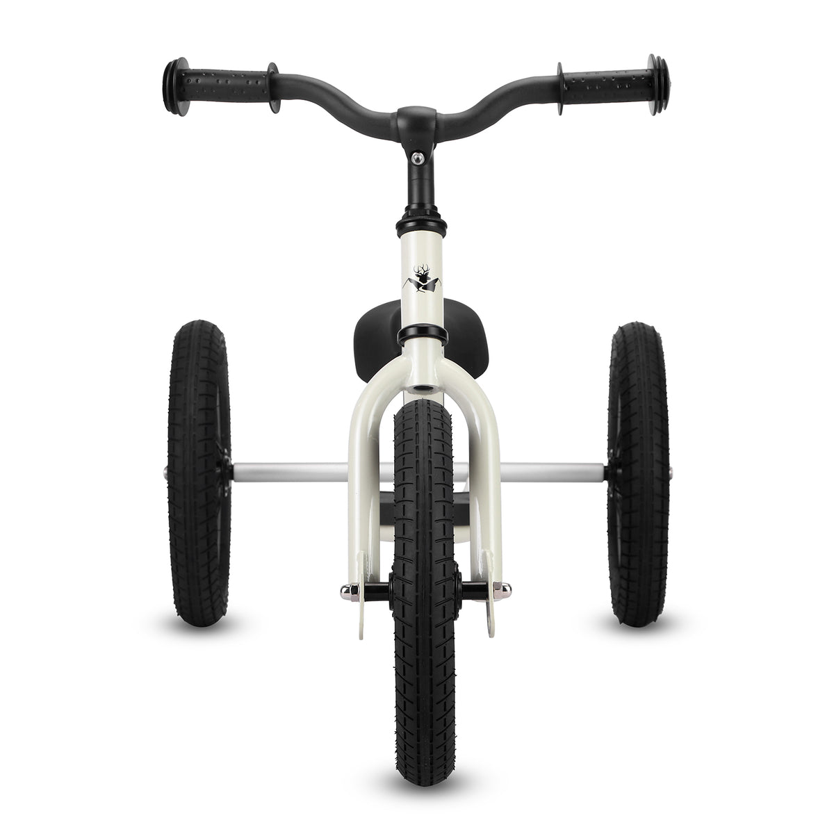 voorzijde Køvapää krijtgrijze 2-in-1 loopfiets