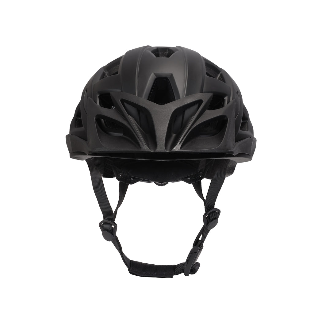 vooraanzicht van zwarte Køvapää Tolva helm met vizier