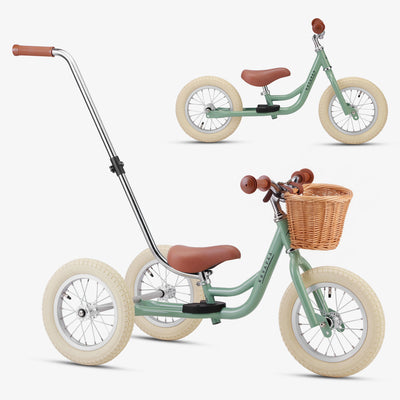 Loopfiets 2 in 1 - Groen met mandje