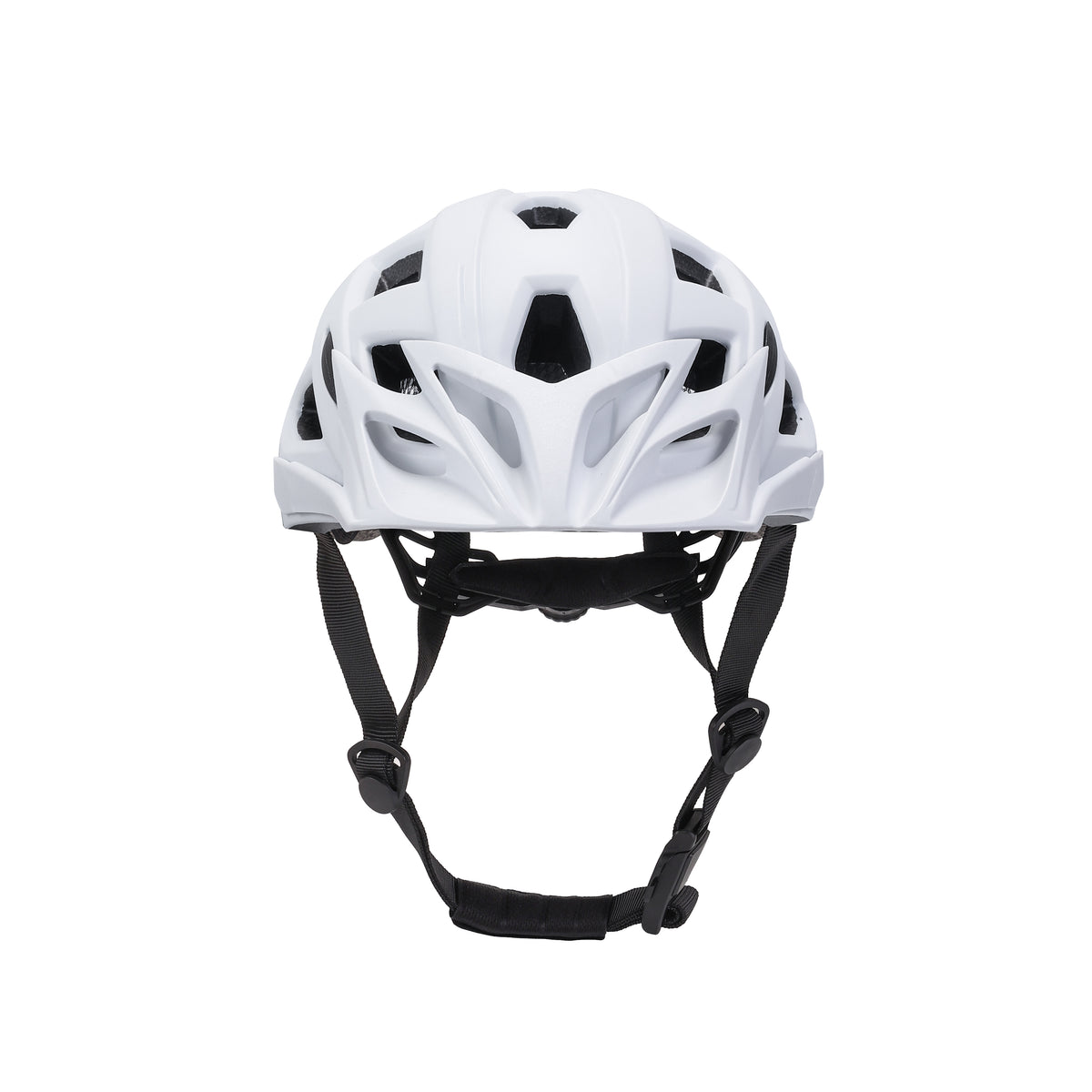 vooraanzicht van witte Køvapää Tolva helm met vizier